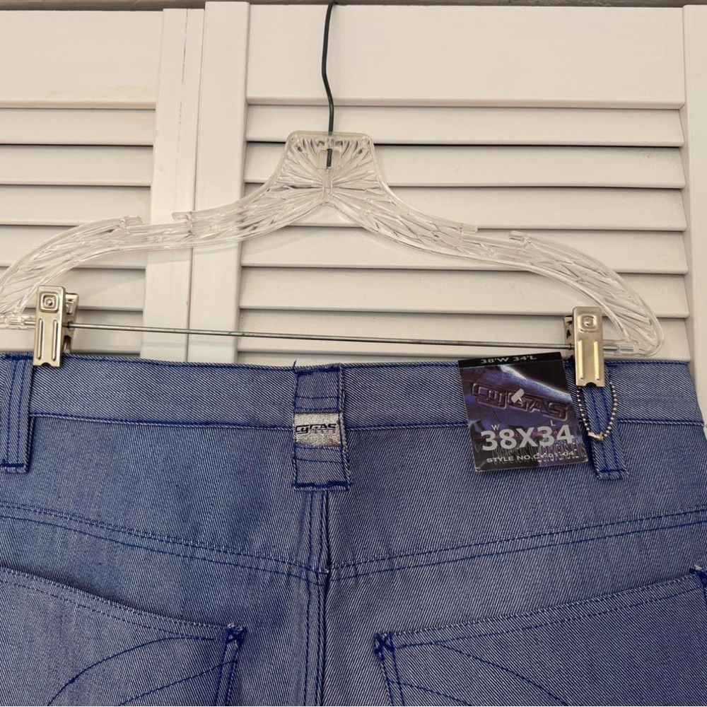 Cygas shiny reflective iridescent blue jeans vintage with tag still on - Picture 2 of 5